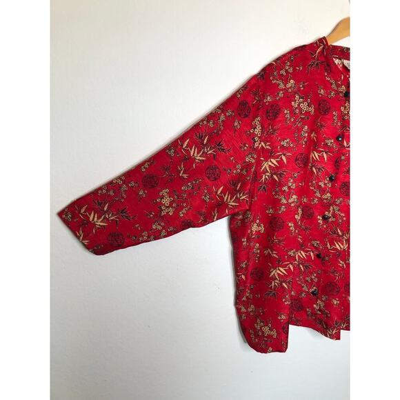 Vintage Teddi Of California Blouse Tunic Long-sleeve Asian Chinese Inspired 4X - Picture 6 of 14